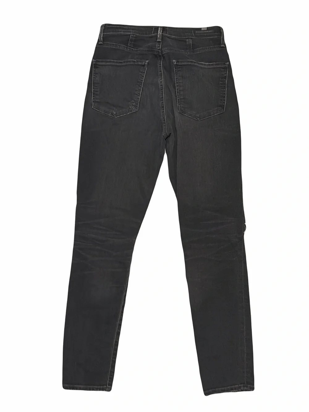 Citizens Of Humanity Black High-Rise Skinny Jeans with Knee Rips